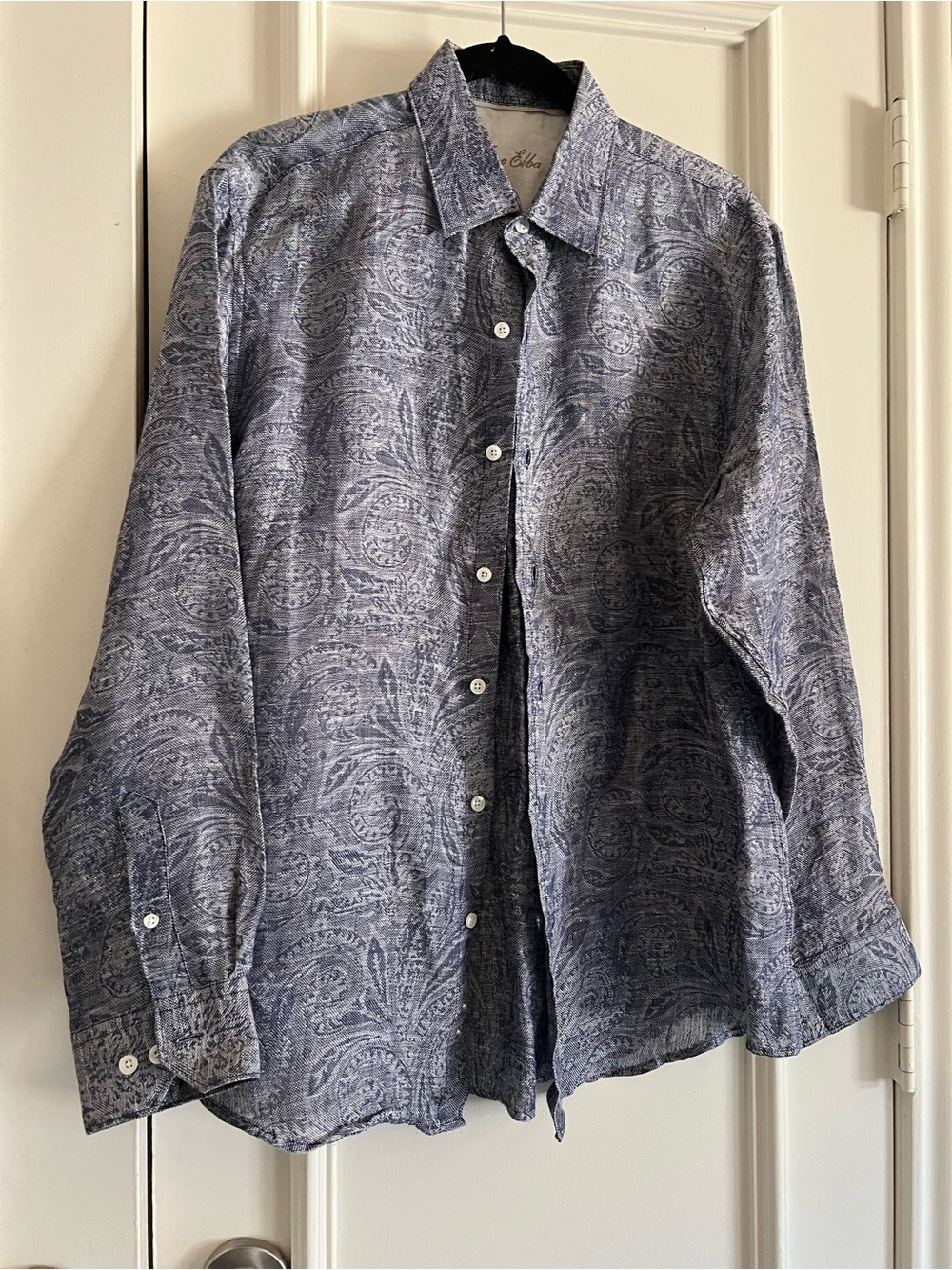 Tasso Elba Blue Paisley Button-Down Shirt